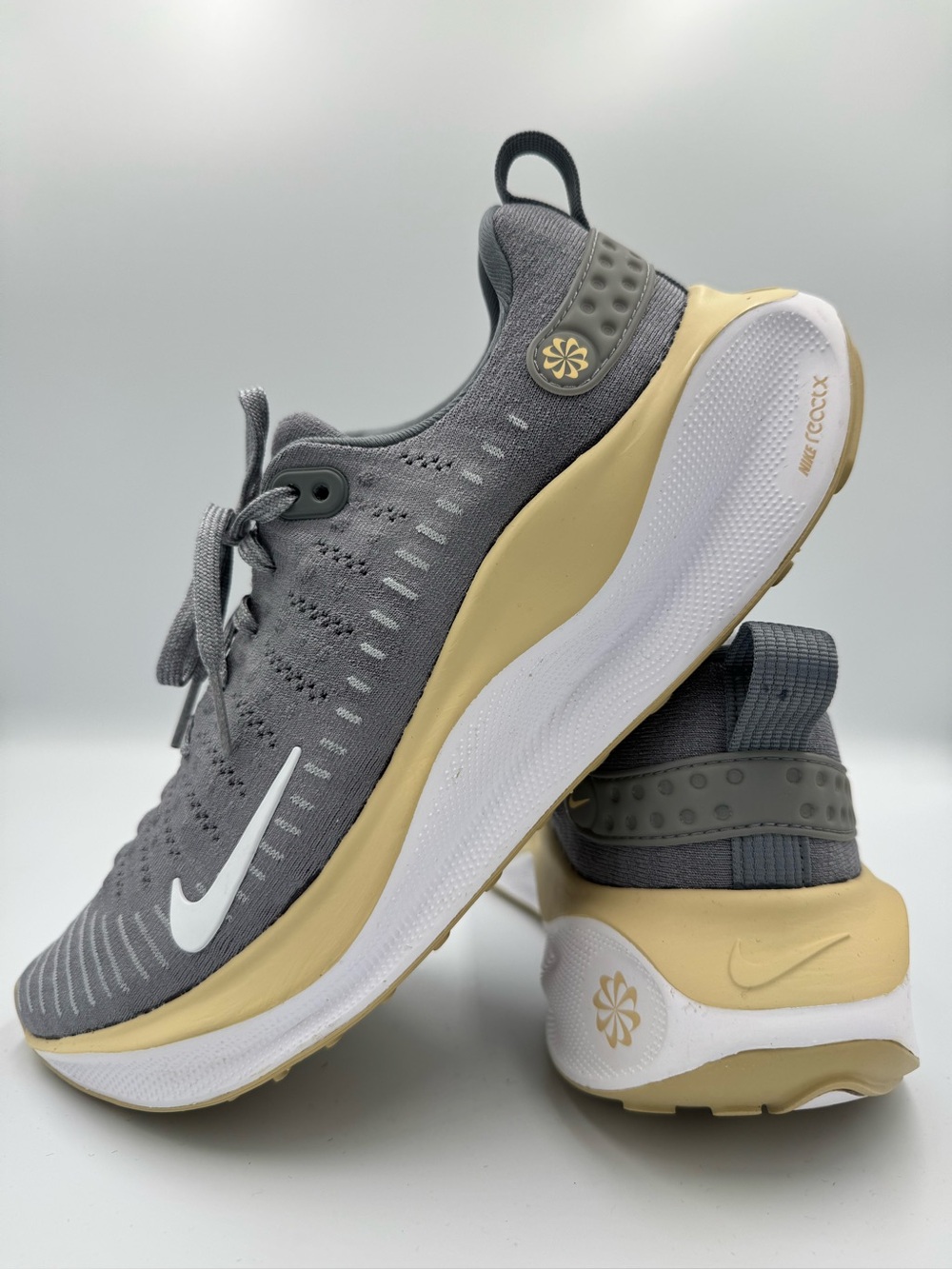 NEW! Women’s NIKE REACT INFINITY RUN 4TB, size 10.5, cool grey/white/vegas gold